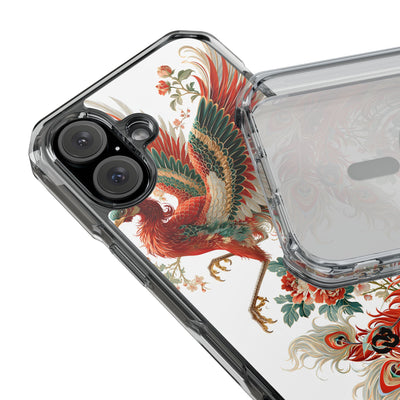 Vermilion Imperial Phoenix · Clear Impact Magnetic Phone Case for iPhone · Red