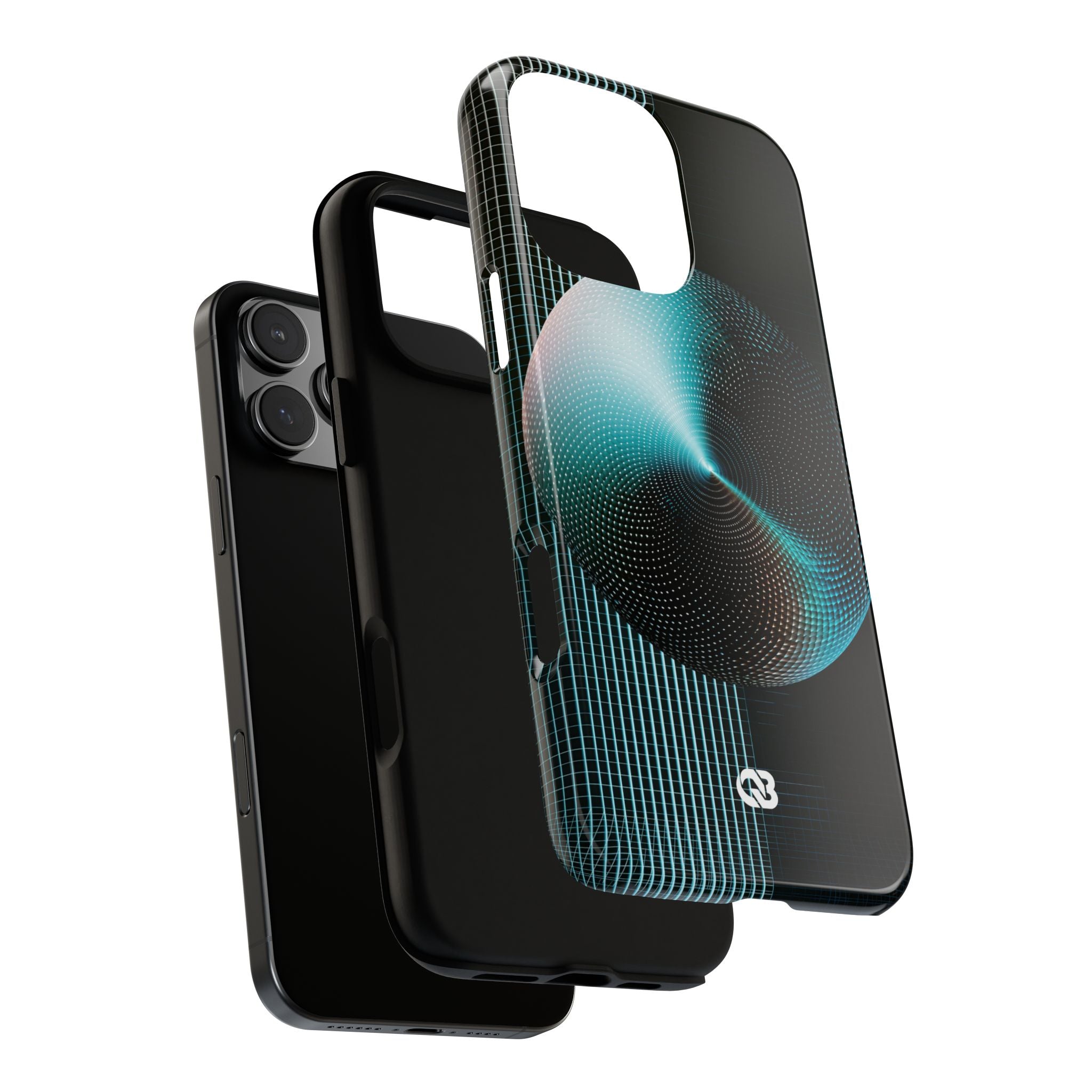 Blue Tough Phone Case for iPhone - Cyan Vector Sphere
