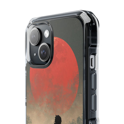 Crimson Moon Ronin · Clear Impact Magnetic Phone Case for iPhone · Red