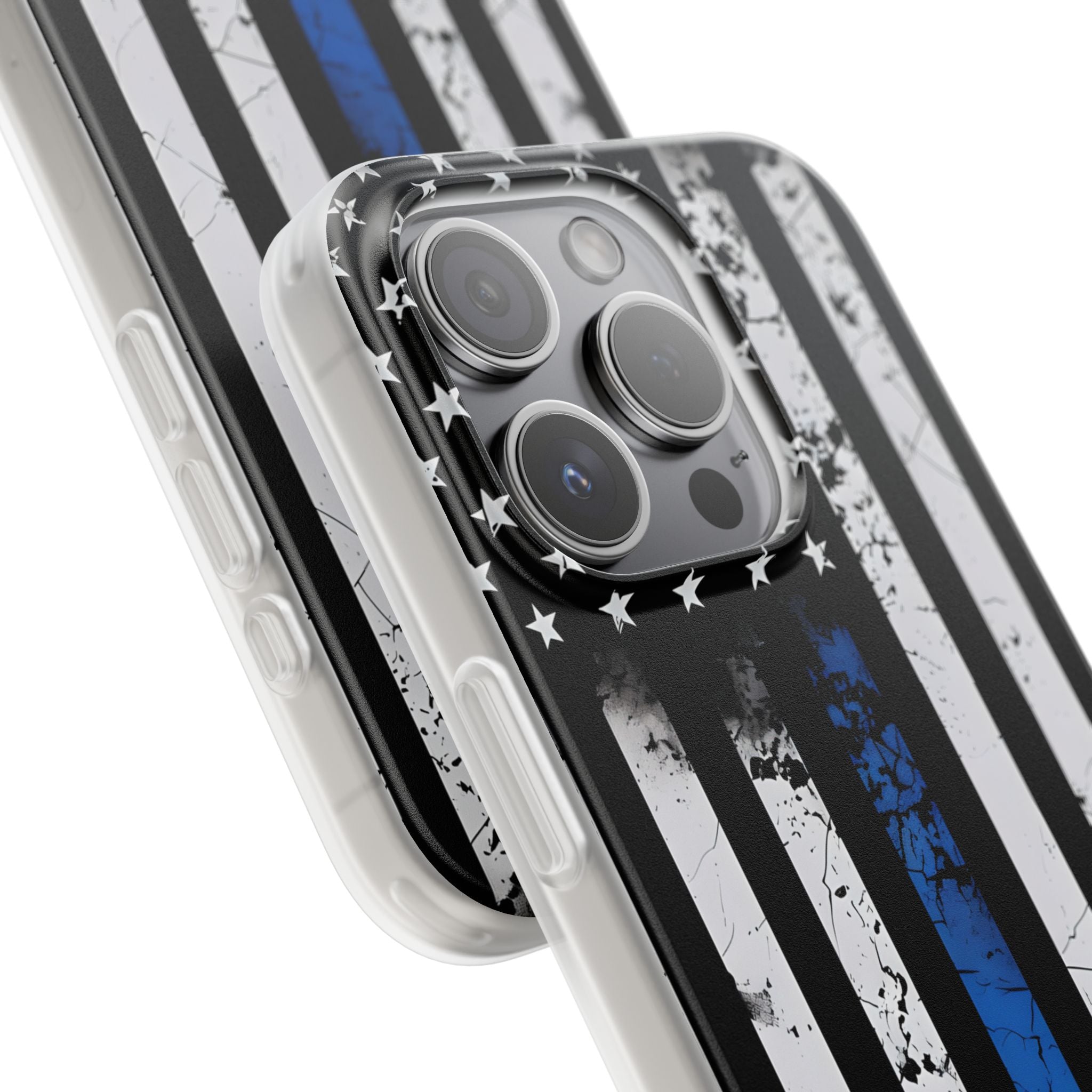 Gritty Cobalt Flag · Soft Phone Case for iPhone