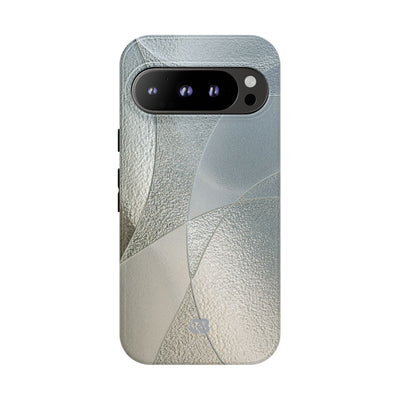 Silver Tough Phone Case for Google Pixel -Frosted Silver Mosaic