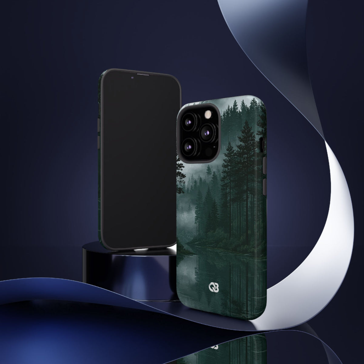 Misty Pine Reflections · Tough Phone Case for iPhone · Green