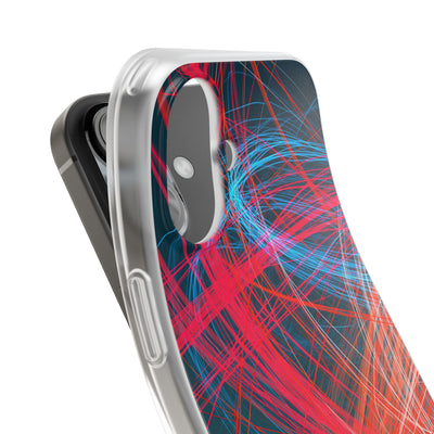 Neon Fiber Stream · Lite Phone Case for iPhone ·  Red