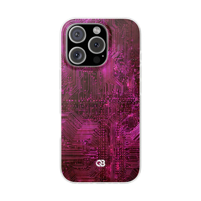 Magenta Circuit Trace · Lite Phone Case for iPhone ·  Pink