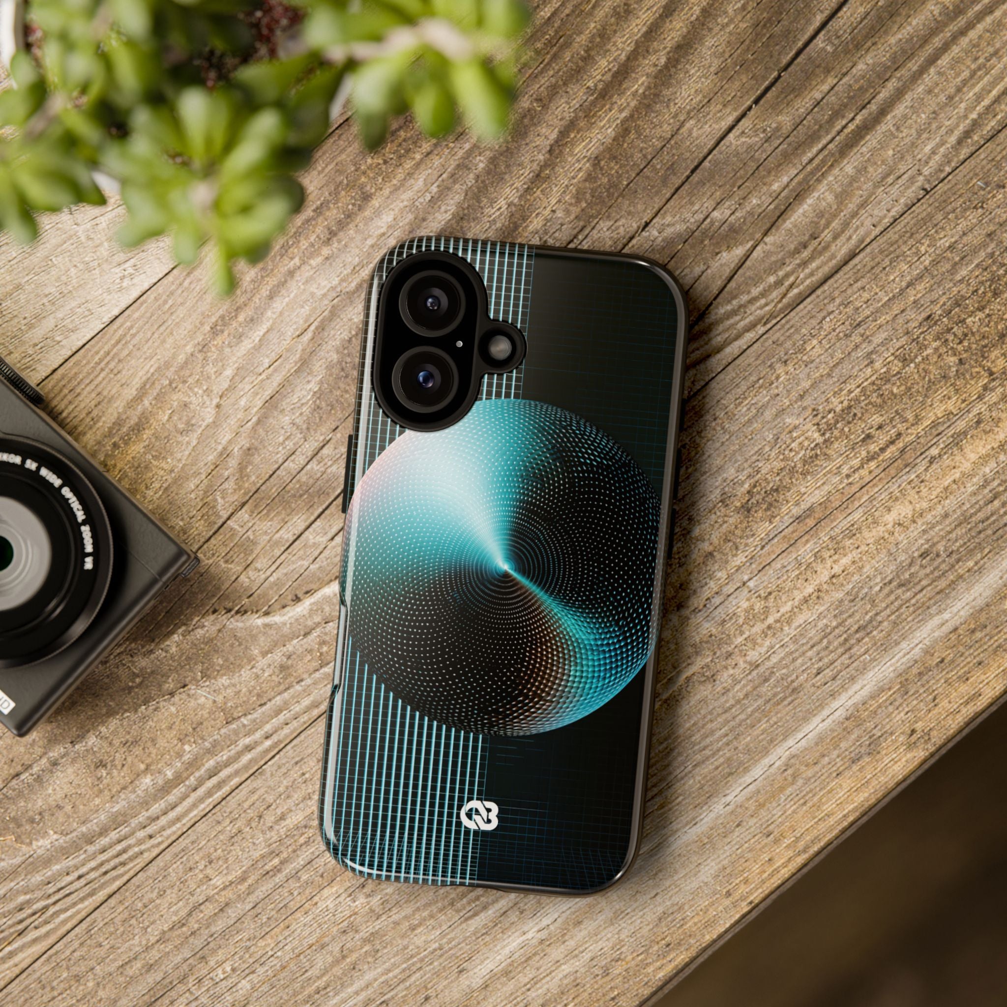 Blue Tough Phone Case for iPhone - Cyan Vector Sphere