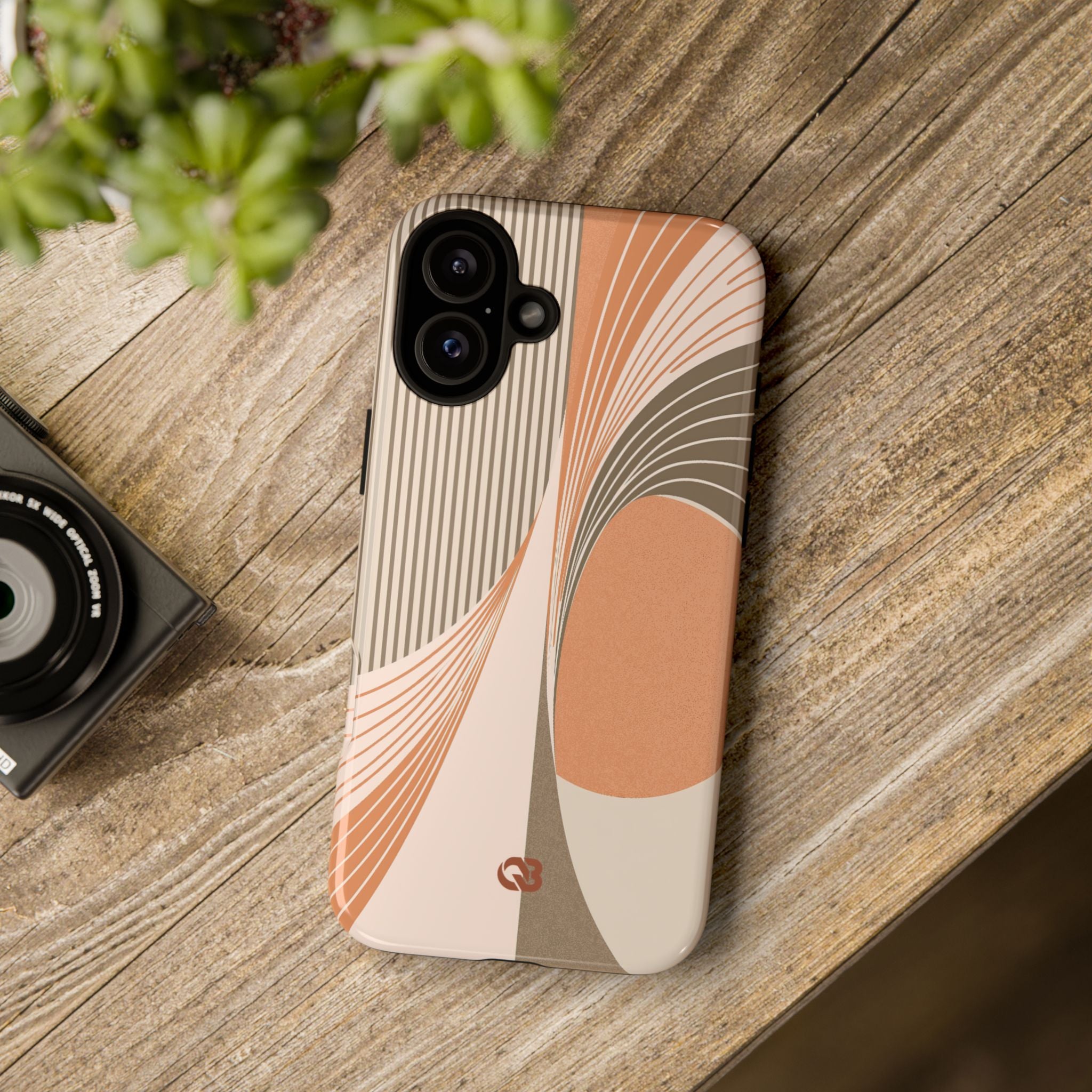Orange Tough Phone Case for iPhone - Desert Arc Horizon