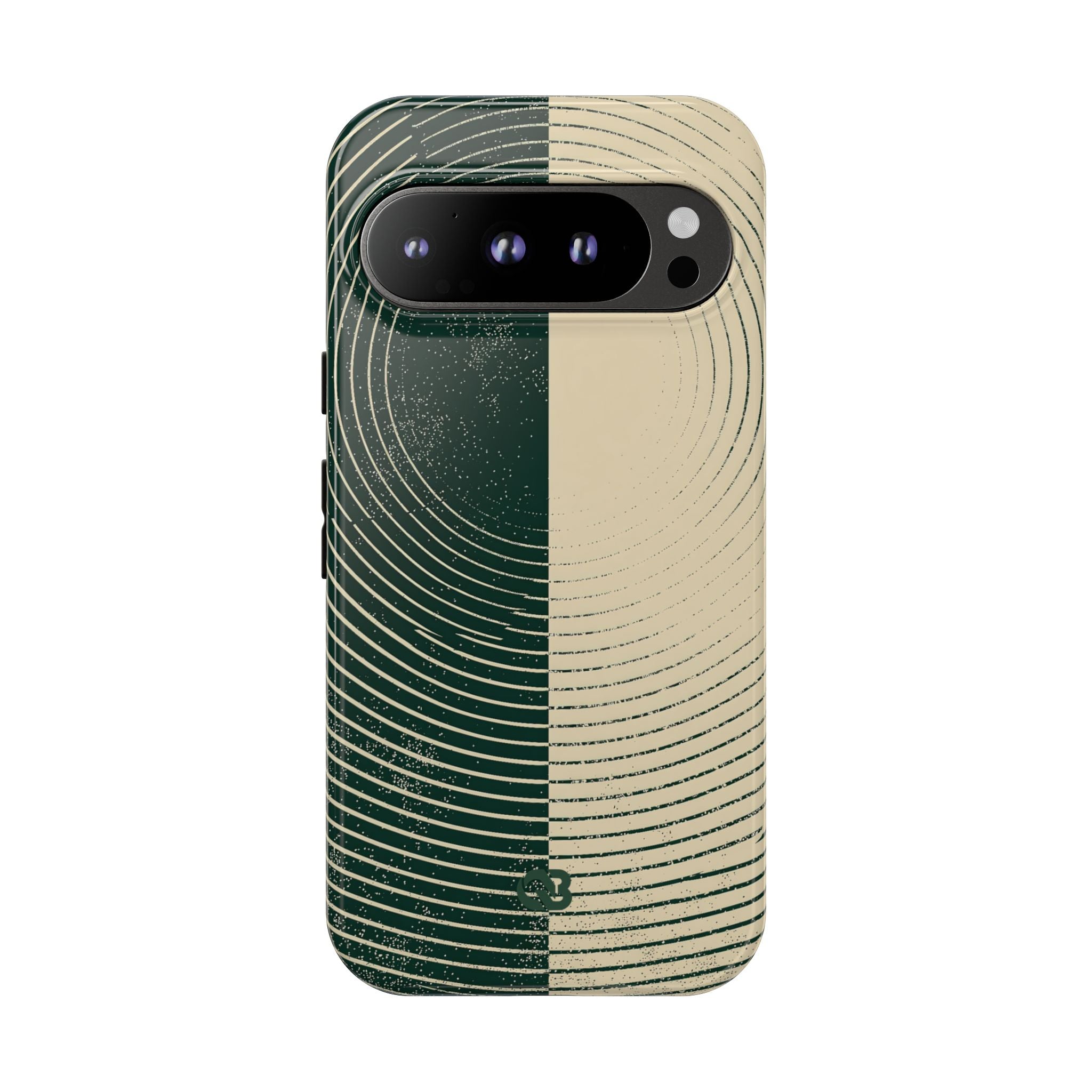 Green Tough Phone Case for Google Pixel - Evergreen Split Grain