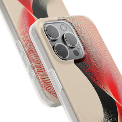 Red Lite Phone Case for iPhone - Crimson Grid Vortex