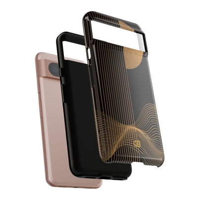 Gold Tough Phone Case for Google Pixel - Gilded Obsidian Dunes