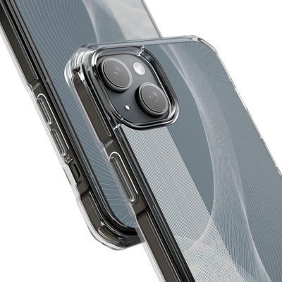 Slate Contour Drift · Clear Impact Magnetic Phone Case for iPhone · Grey