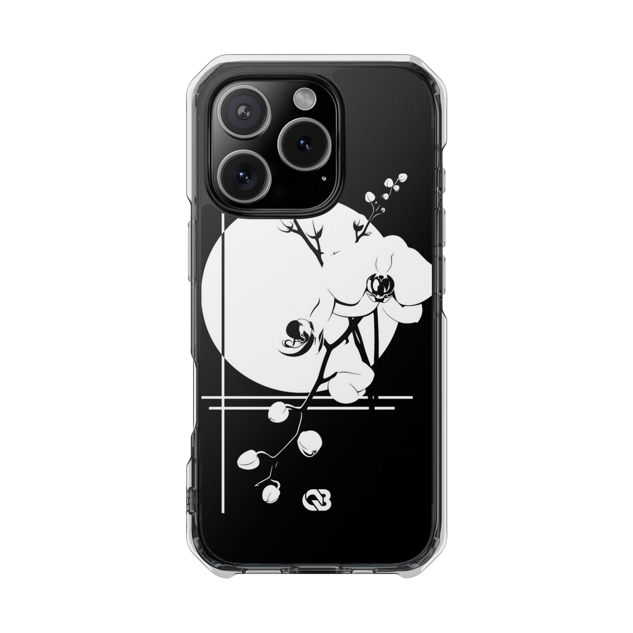Black Impact MagSafe Phone Case for iPhone - Lunar Orchid Grid