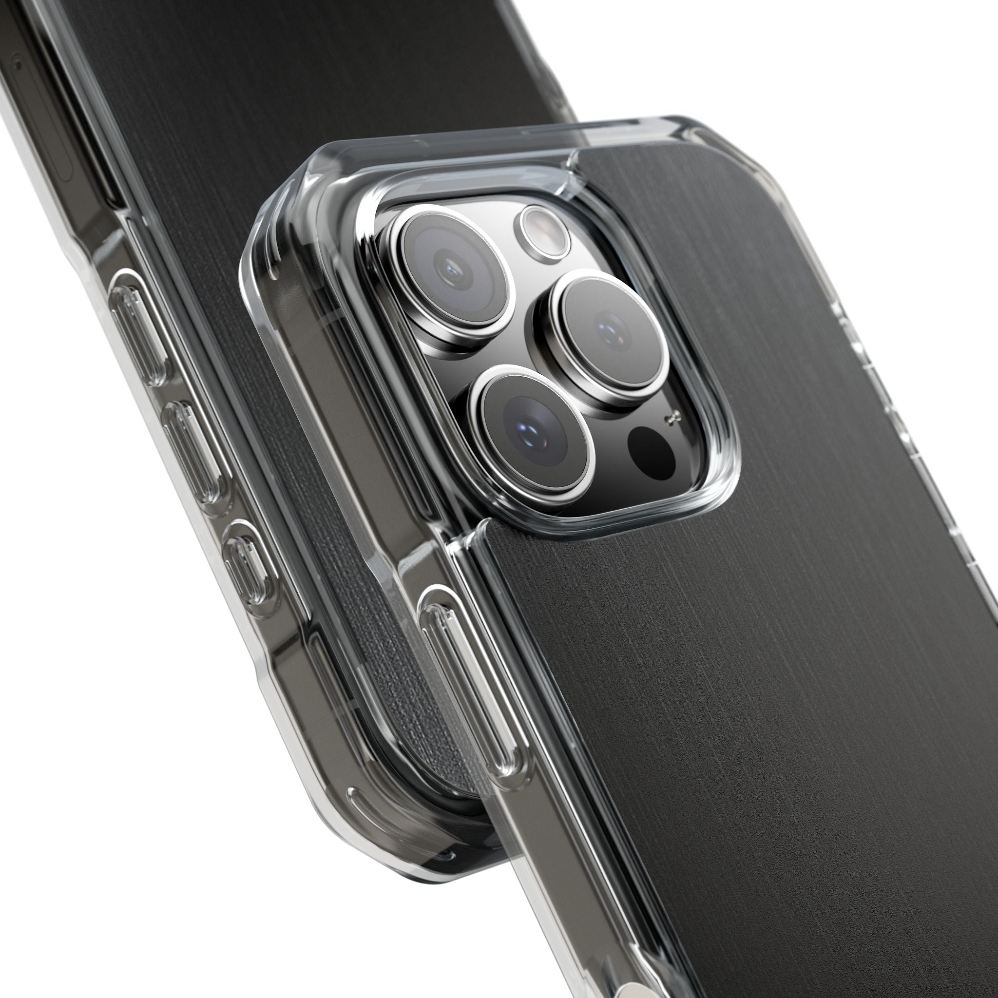 Black Impact MagSafe Phone Case for iPhone - Brushed Obsidian Slate