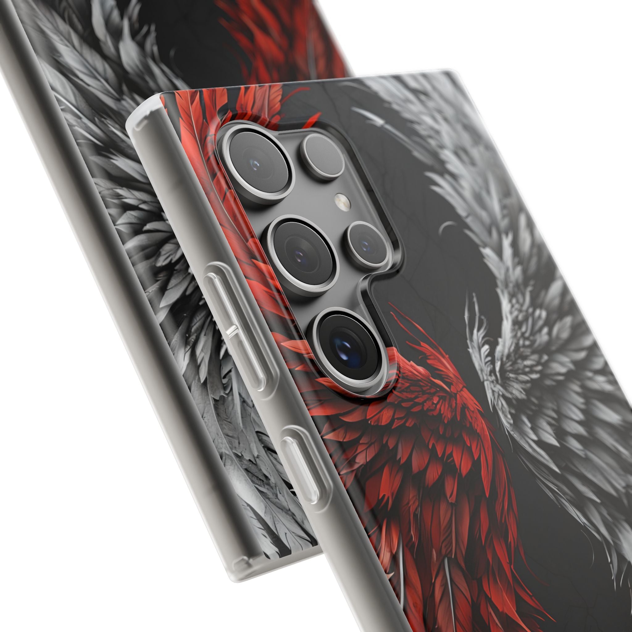 Split Crimson Wing · Soft Phone Case for Samsung