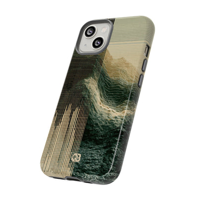 Beige Tough Phone Case for iPhone - Veridian Data Ridge