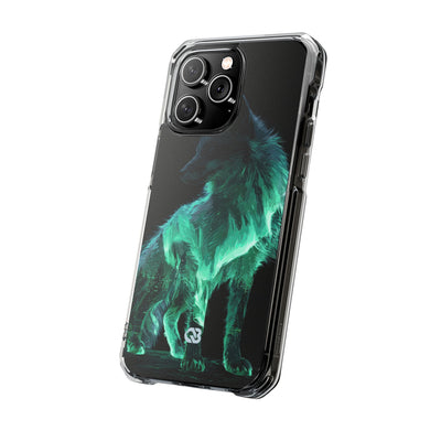 Nordic Aurora Fox · Clear Impact Magnetic Phone Case for iPhone · Teal