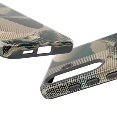 Green Tough Phone Case for Samsung - Lunar Moss Topography