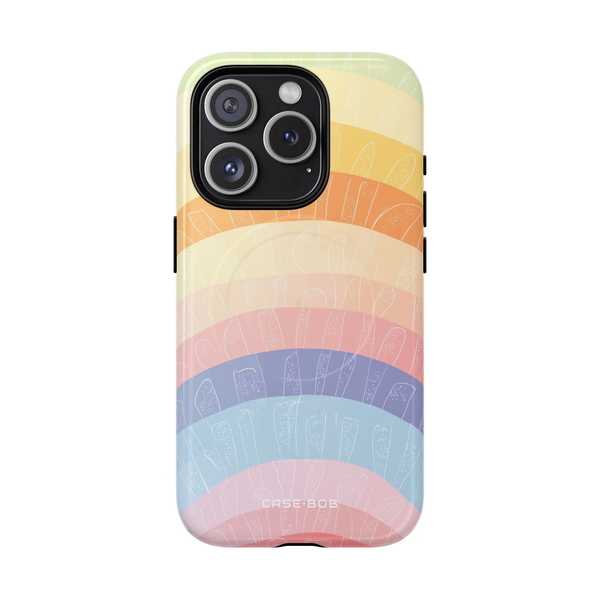 Pastel Rainbow Bands iPhone 15 Pro Case - Tough+