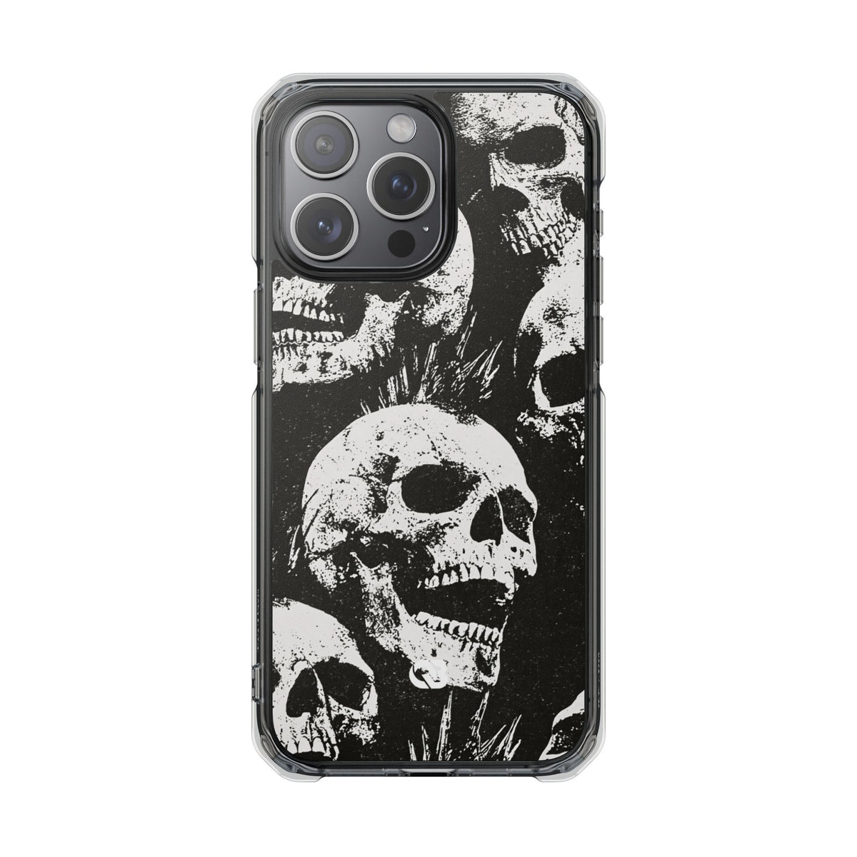 Punk Skull Riot · Clear Impact Magnetic Phone Case for iPhone · Black