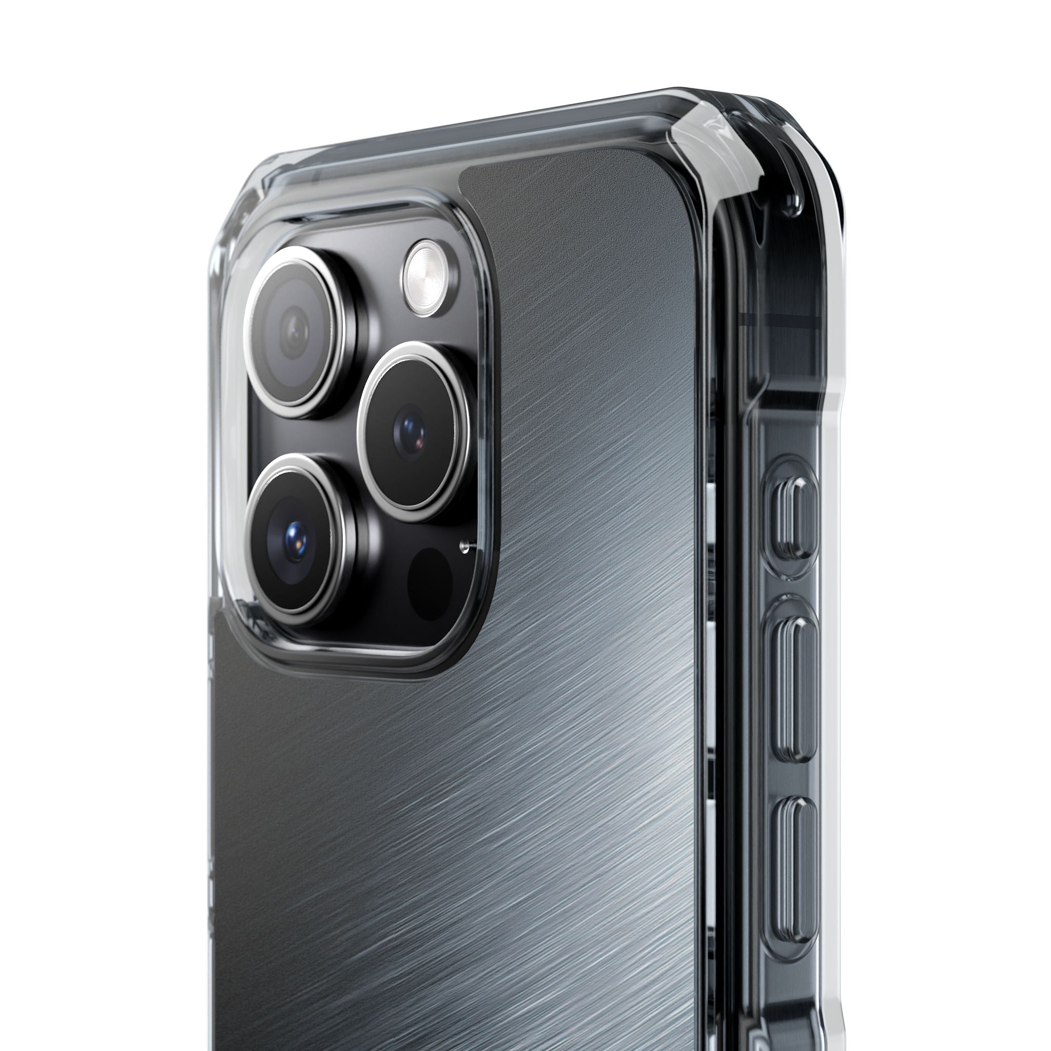 Grey Impact MagSafe Phone Case for iPhone - Charcoal Brushed Steel