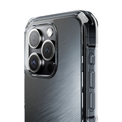 Grey Impact MagSafe Phone Case for iPhone - Charcoal Brushed Steel