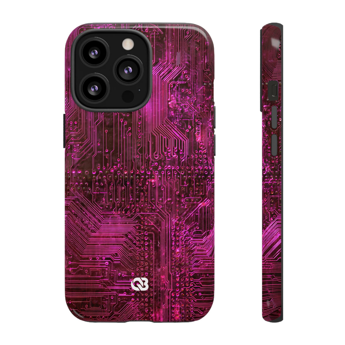 Magenta Circuit Trace · Tough Phone Case for iPhone · Pink