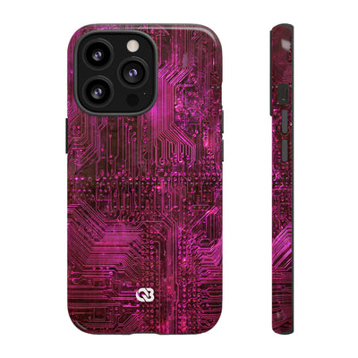 Magenta Circuit Trace · Tough Phone Case for iPhone · Pink
