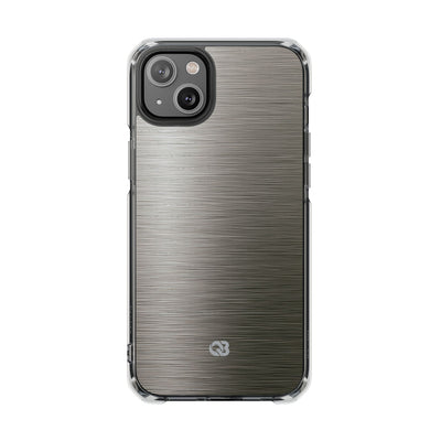Grey Impact MagSafe Phone Case for iPhone - Brushed Industrial Steel