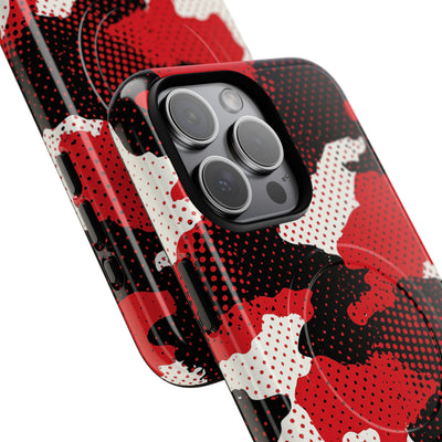 Crimson Halftone Camo · Tough 2.0 Magnetic Phone Case for iPhone · Red