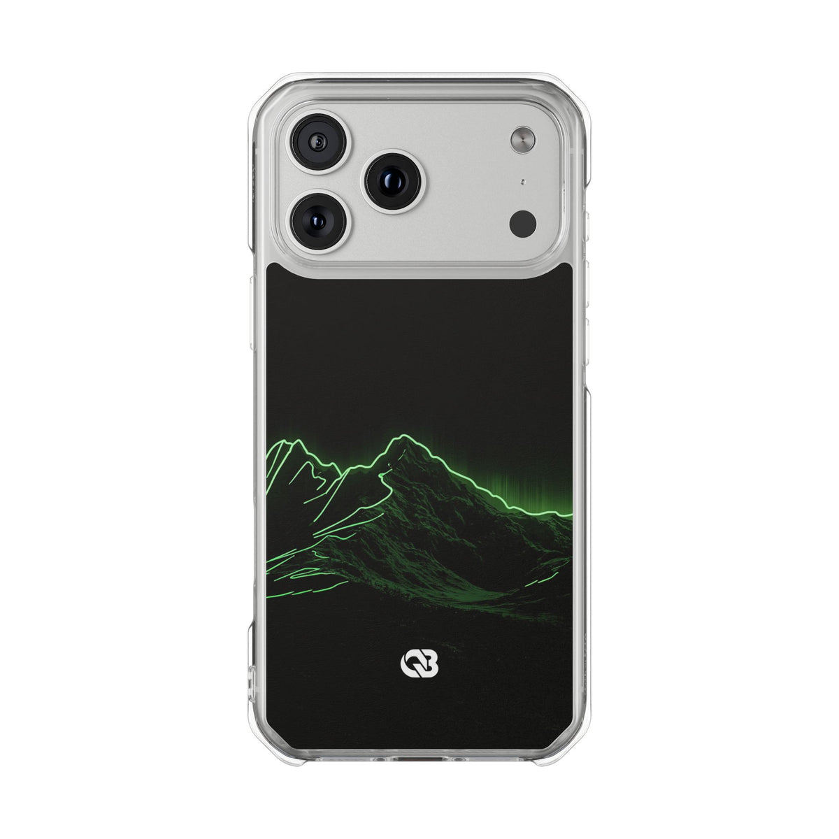 Nordic Mountain Contour · Clear Impact Magnetic Phone Case for iPhone · Black