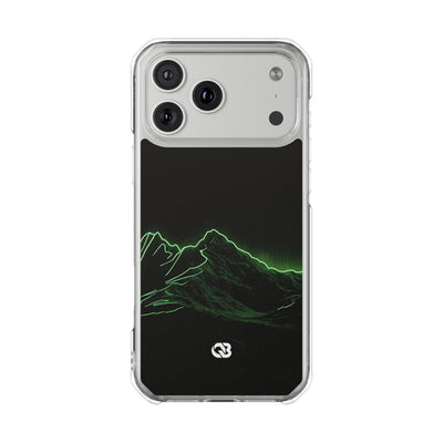 Nordic Mountain Contour · Clear Impact Magnetic Phone Case for iPhone · Black