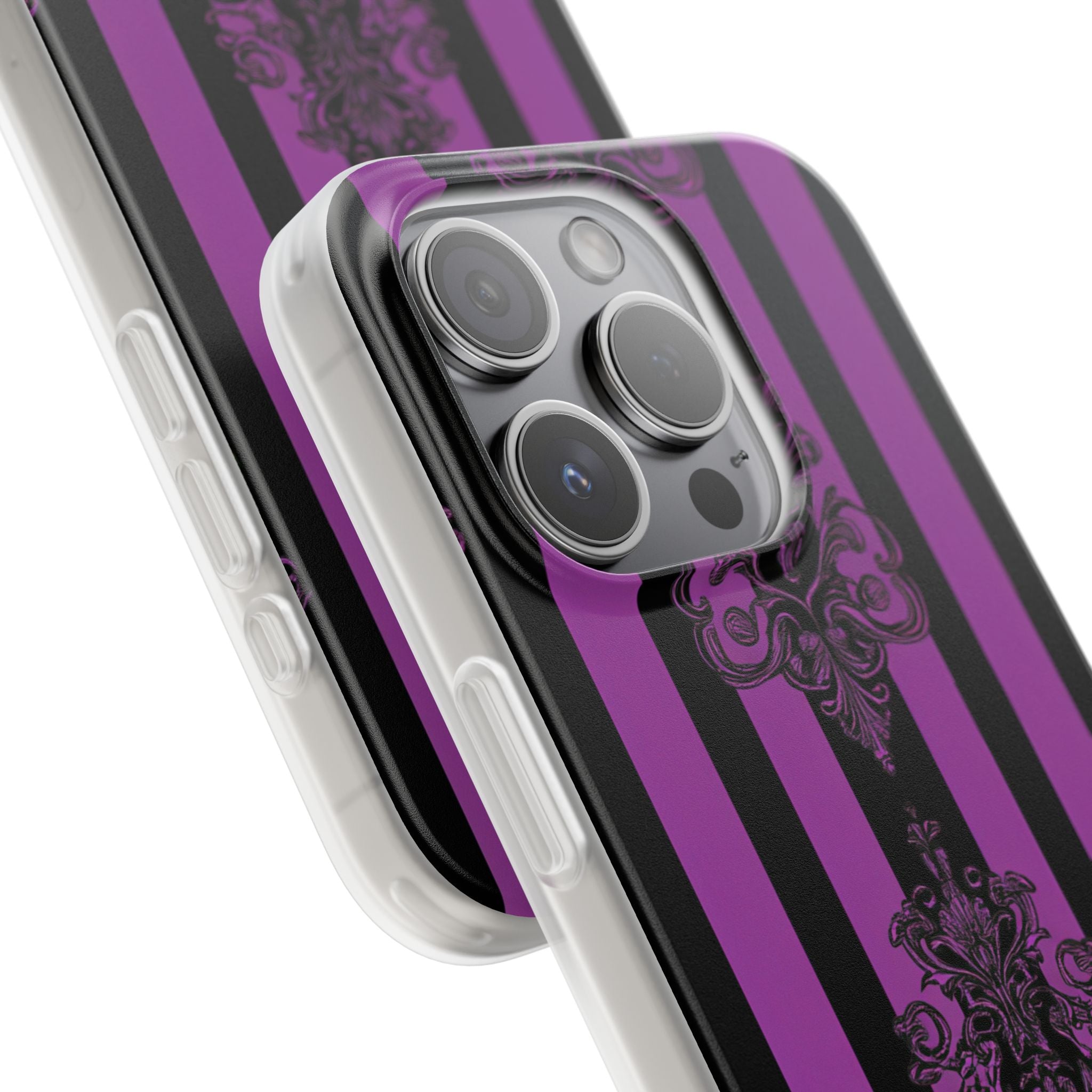 Damask Elegance Purple iPhone 15 Pro Case - Soft