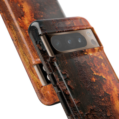 Orange Tough Phone Case for Google Pixel - Oxidized Iron Crust