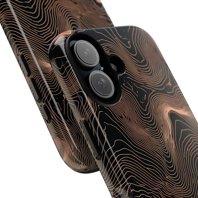 Orange Tough Phone Case for iPhone - Salmon Ridge Topo