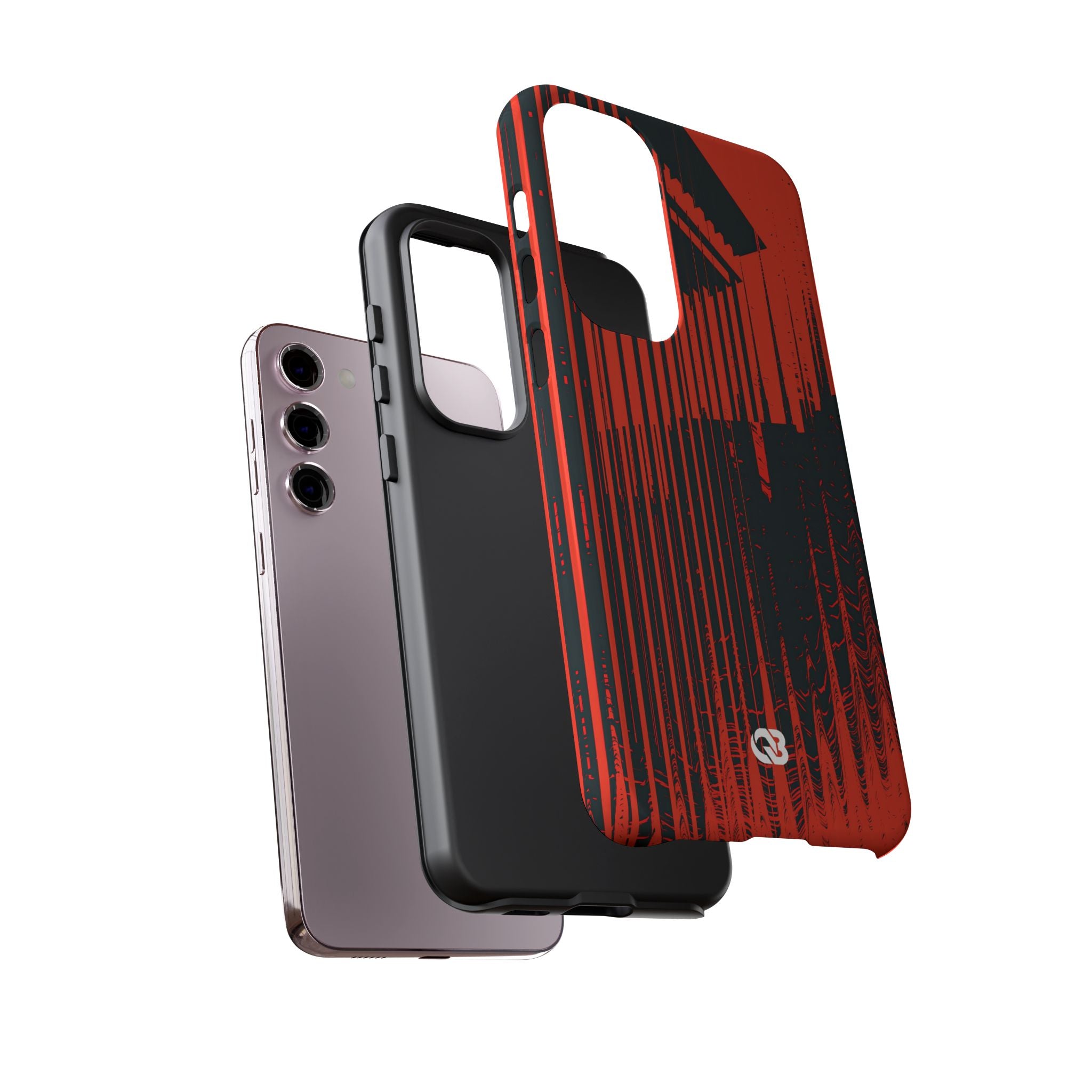 Red Tough Phone Case for Samsung - Crimson Brutalist Distortion