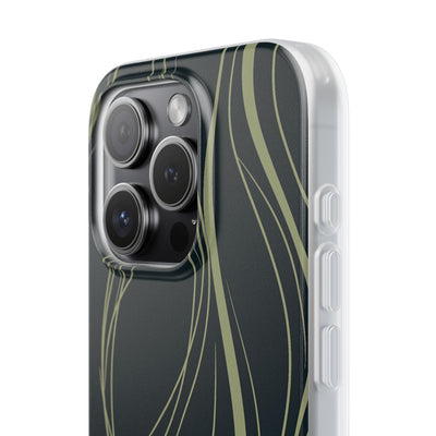 Green Lite Phone Case for iPhone - Obsidian Sage Flow