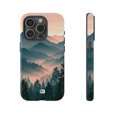 Teal Tough Phone Case for iPhone - Alpine Teal Horizon