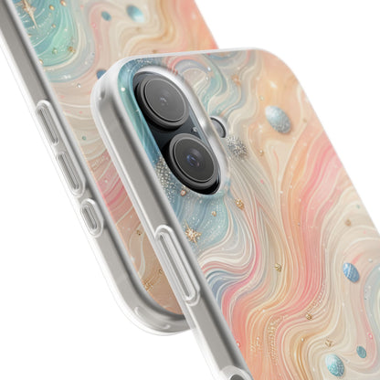 Iridescent Swirls iPhone 16 -pehmustekotelo