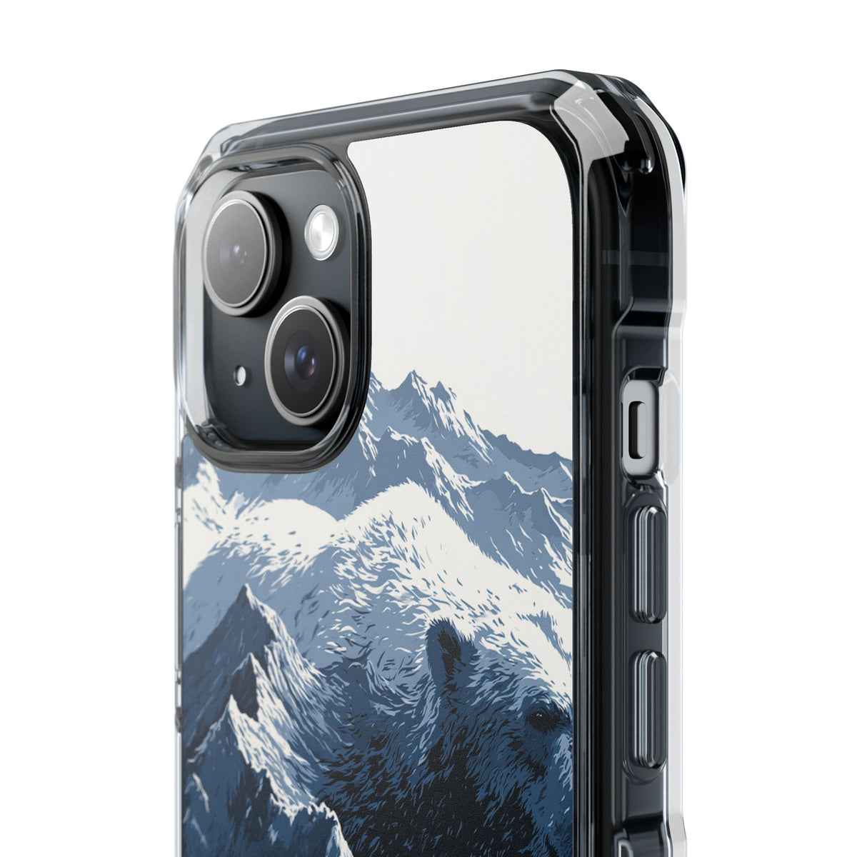 Fjord Summit Bear · Clear Impact Magnetic Phone Case for iPhone · Blue