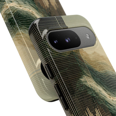 Beige Tough Phone Case for Google Pixel - Veridian Data Ridge
