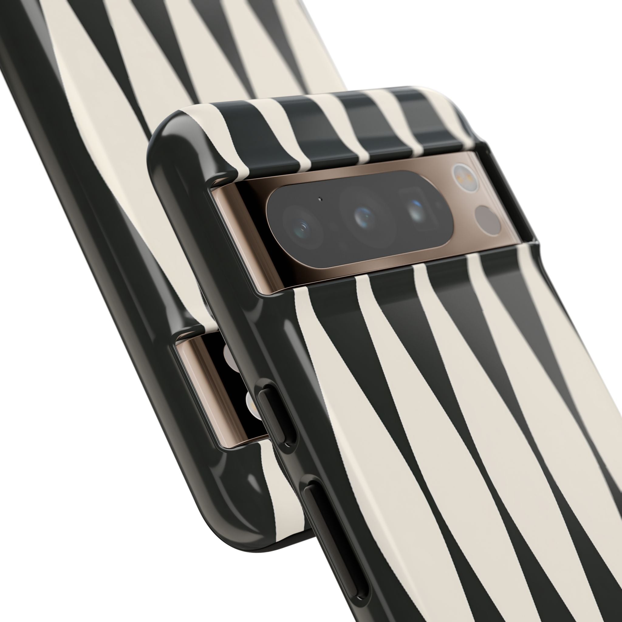 Black Tough Phone Case for Google Pixel - Ivory Spindle Grid