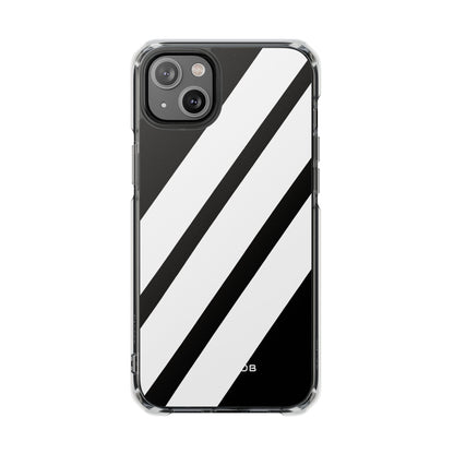 Diagonal Bands Noir iPhone 14 Plus Case - Impact