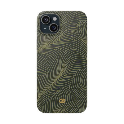 Green Lite Phone Case for iPhone - Dark Olive Plume