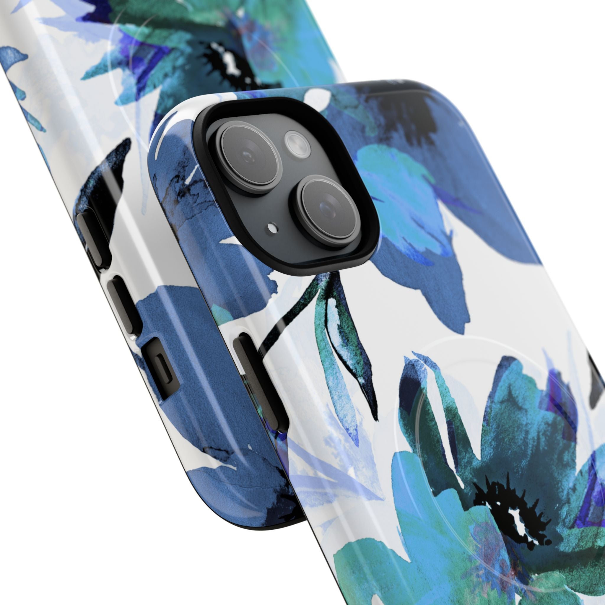 Blå Blomst Glød iPhone 15 Plus Cover - Tough+