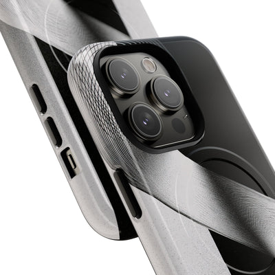 Grey Tough 2.0 Magsafe Phone Case for iPhone - Obsidian Moiré Wave