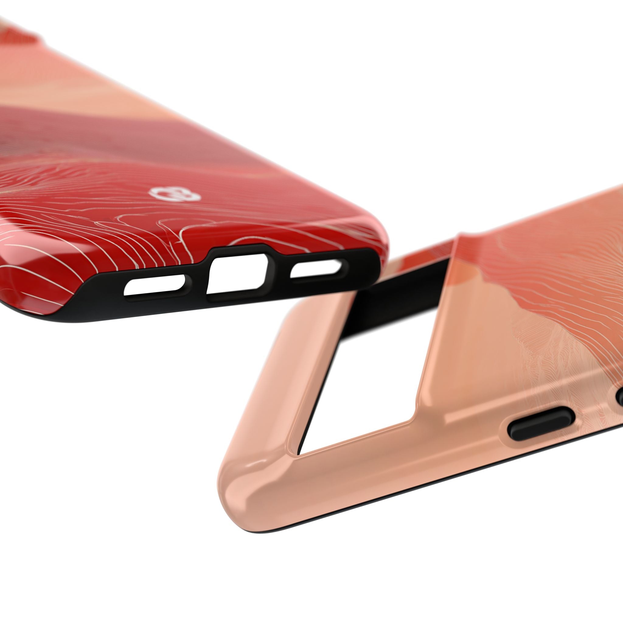Red Tough Phone Case for Google Pixel - Crimson Ridge Lines