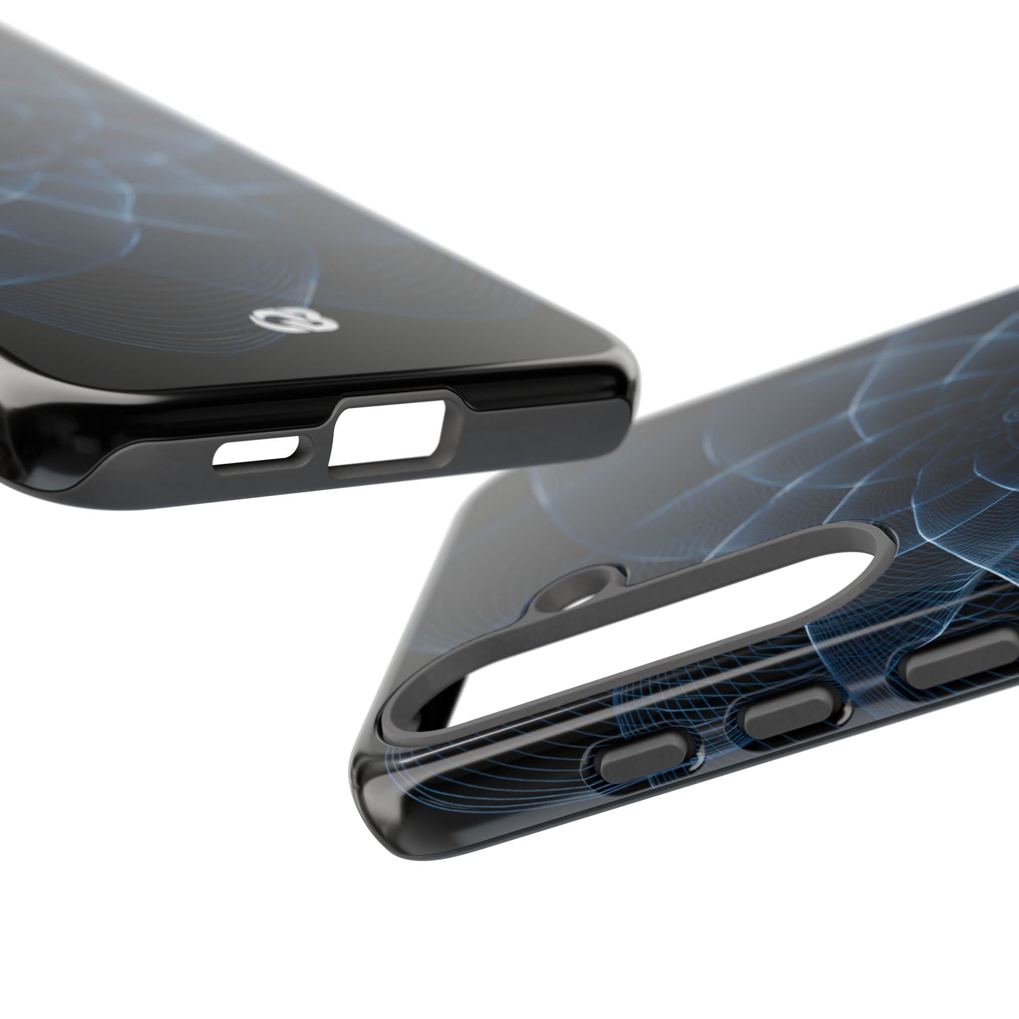 Blue Tough Phone Case for Samsung - Cobalt Geometric Bloom