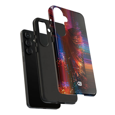 Black Tough Phone Case for Samsung - Cyber Optic Streak