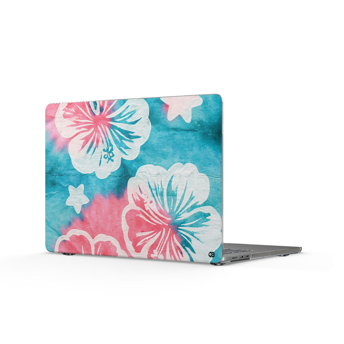 Tropical Hibiscus Bloom · Clear Hard Case for MacBook · Teal