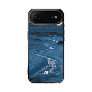 Arctic Moon Drift · Clear Impact Magnetic Phone Case for iPhone · Blue