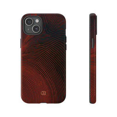 Red Tough Phone Case for iPhone - Terracotta Nerve Map